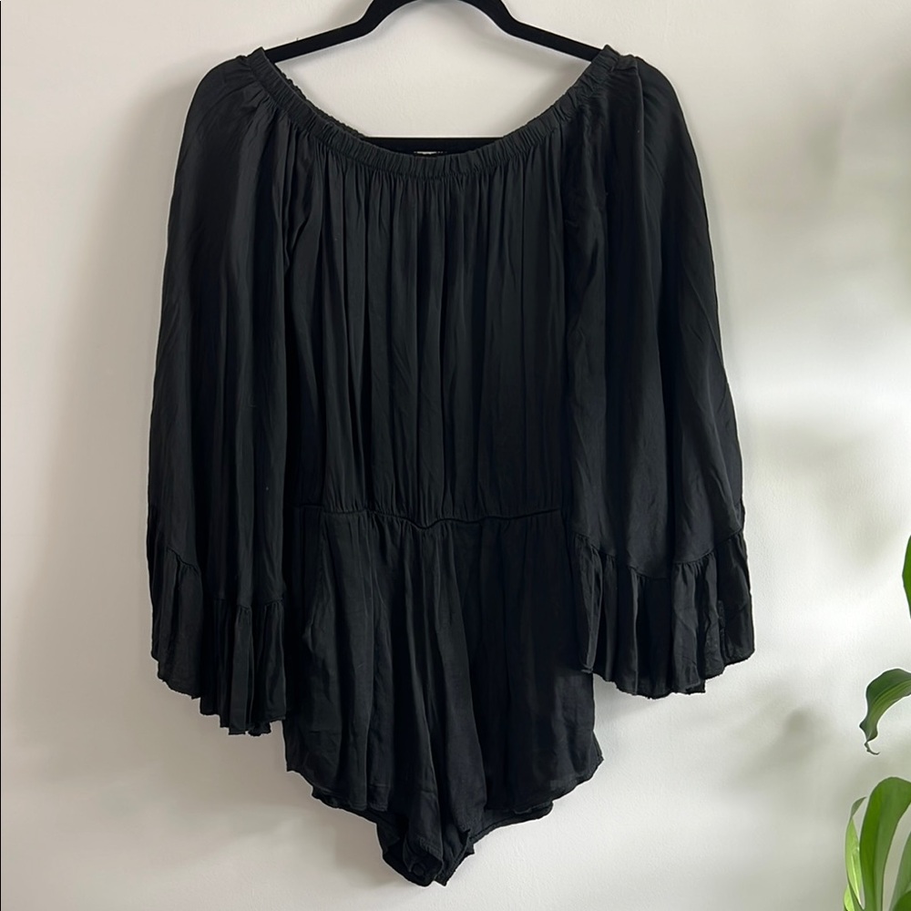 Black Bell Sleeve flowy romper
